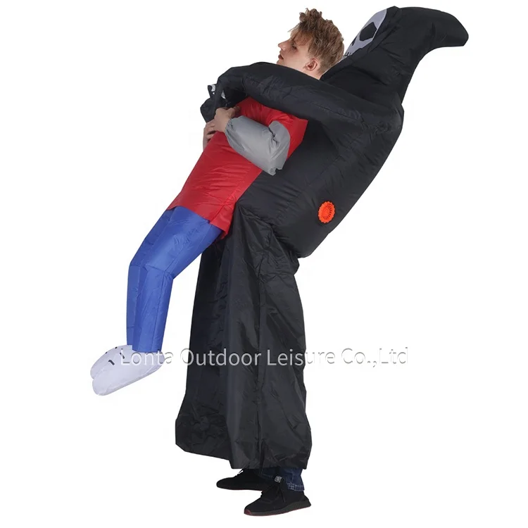 Funny Toy Outfit Halloween Costume Horror Suit Ghost Mascot Costume Fancy Dress Parade Death Inflatable Costume For Adults