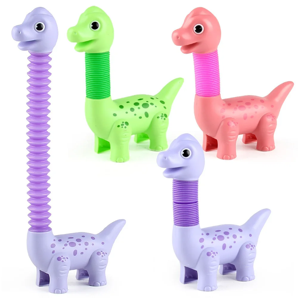 Hot Selling Cheap Price Telescope Tubes Sensory Toys Cute Animal Fidget Animal Dinosaur Stretch Toys