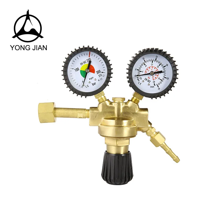 Регулятор давления газа аргона СО2 высокого давления конструкции ЕС латунный