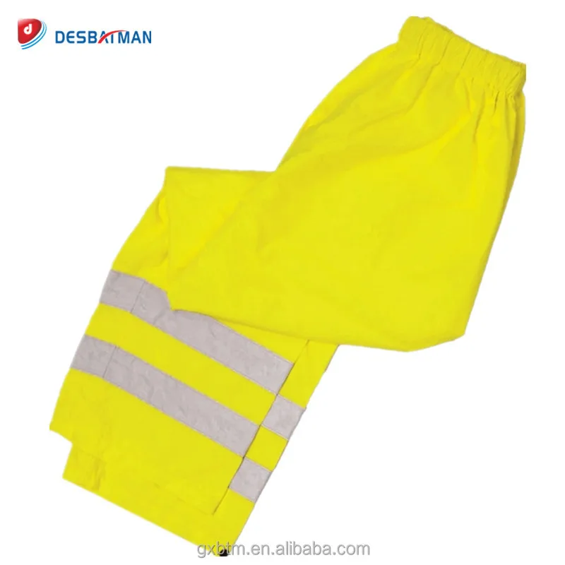 Customized 300D Oxford Fabric Waterproof Rain Suit High Visibility Wind Proof Reflective Raincoat With Pants