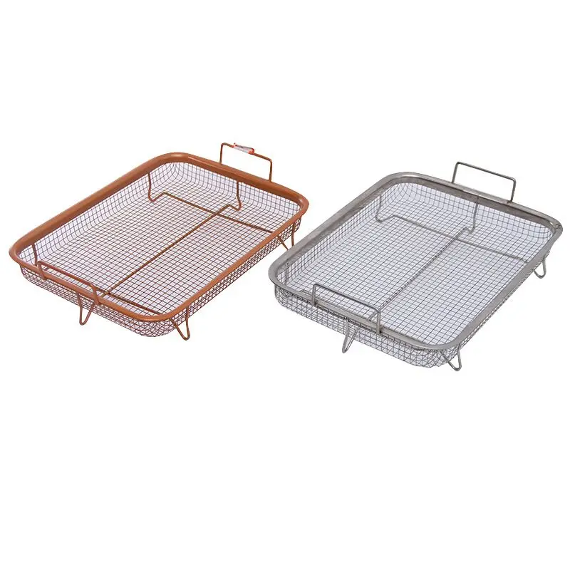 F2-320 Kitchen Round fish grader basket net,Stainless steel bbq mesh grill net barbecue basket mesh grid grill net