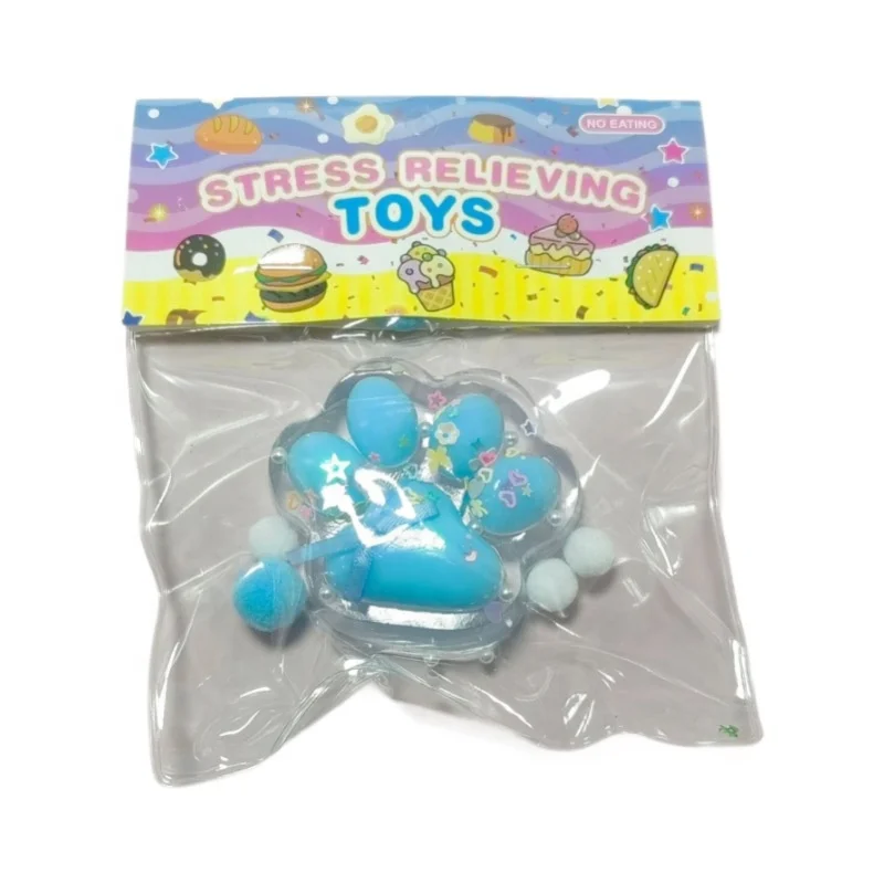 Hot sale Jumbo Cat paw Shape Squeeze Toy Fun Play Pinch Mochi Squishy Mushy Silicon Soft Chubby Puffy  Fuzzy Stress Relief Toy