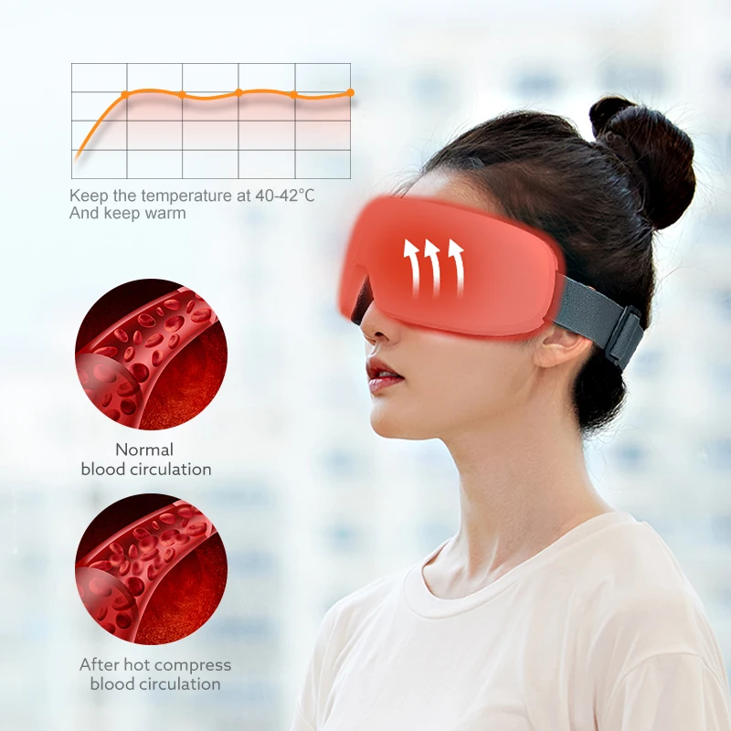 New Air Pressure  Eye Massager Beauty and Music Eye Relax Vibration Massager with heated