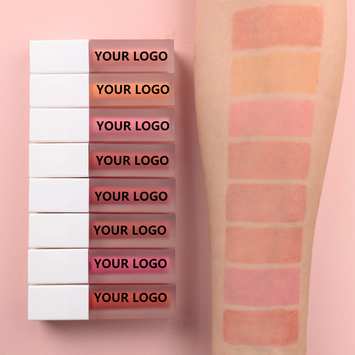 Custom 8 Colors Wholesale Vegan Rubor Makeup High Pigment Matte Waterproof Liquid Blusher Private Label Organic Liquid Blush