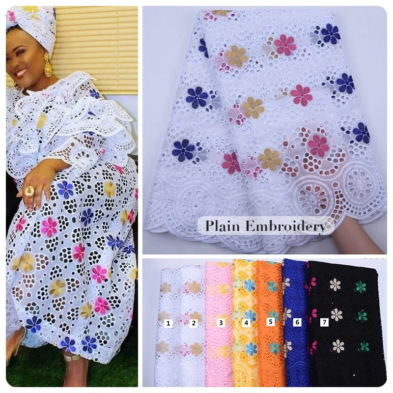 Luxury Cotton Eyelet embroidery Lace Fabric High Quality african fabric Lace SwissLace Nigerian Fabric For Dress Making