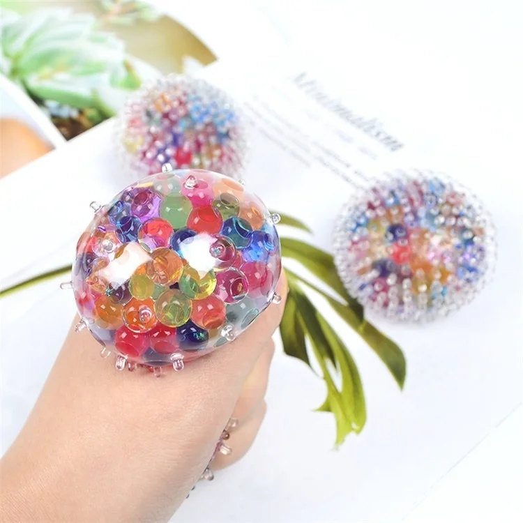 Colorful sensory toy stress ball with water beads inside