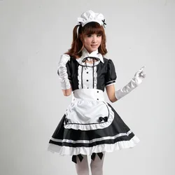 Sweet Lolita Dress French Maid Waiter Costume Women Sexy Mini Pinafore Cute Ouji Outfit Halloween Cosplay For Girls