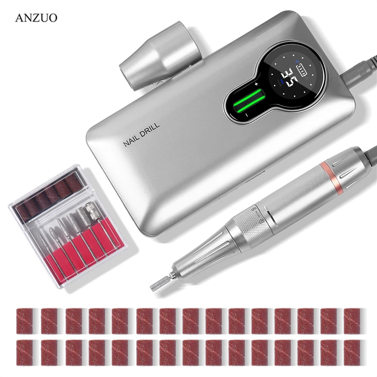 35000PRM Electric Manicure Drill Machine Portable Rechargeable Nail Art Salon Equipment for Gel Nail Polish Nail Drill Machine