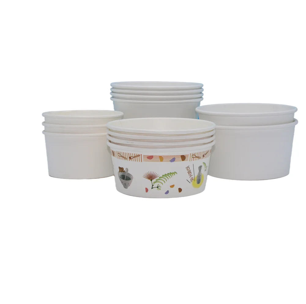 High Quality PLA Paper Salad Bowl Disposable Biodegradable with  Lid