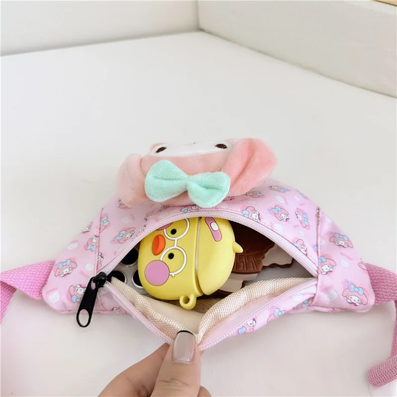Новинка плюшевая сумка-мессенджер Sanrios с милой мелодией Kuromi Cinnamoroll мультяшная Детская сумка