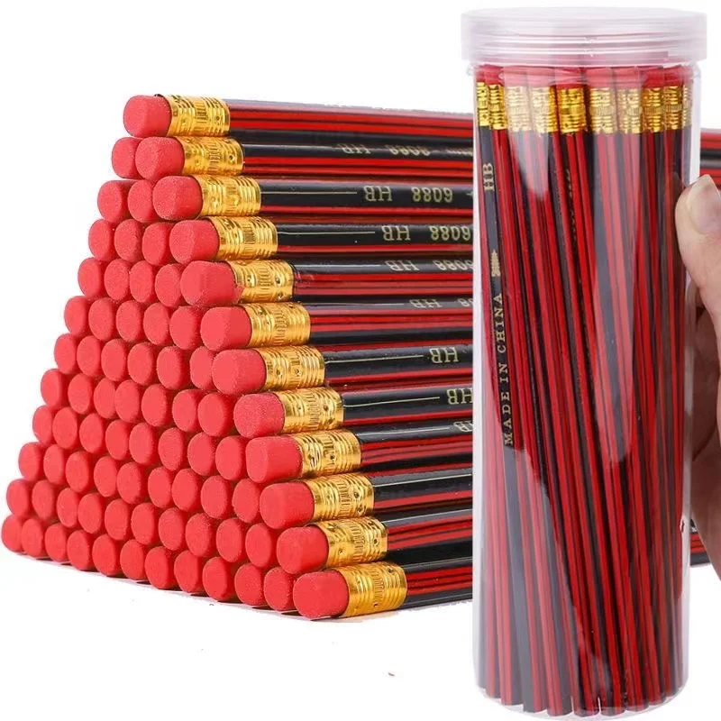 KEAS Wholesale Learning Stationery Including Drawing Sketching Pens Hexagonal HB Red Black Pencils Erasers