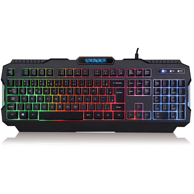SATE(AK-837) Promotion sales OEM/ODM wired RGB LED Keyboard with RGB Backlight Best selling Gaming rgb keyboard