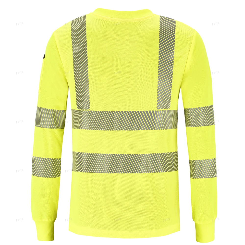 Breathable Construction Uniforms Short Shirt Long Sleeve Hi Vis Reflective Road Safety T Shirt Men