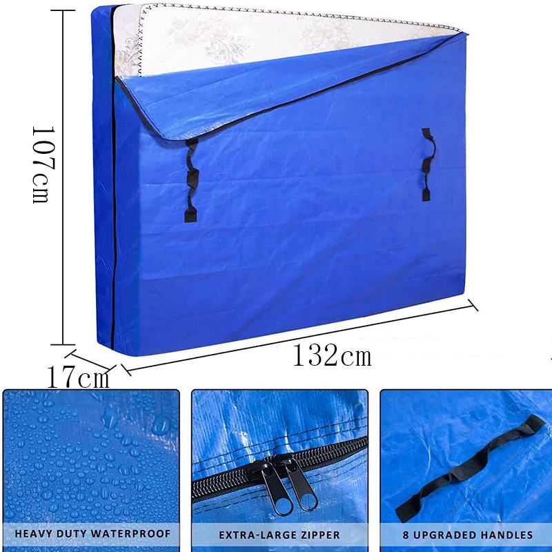 Heavy Duty Strong Zipper Closure Mattress Storage Bag Moving Supplies Mattress Moving Bags Mattress Bags for Moving