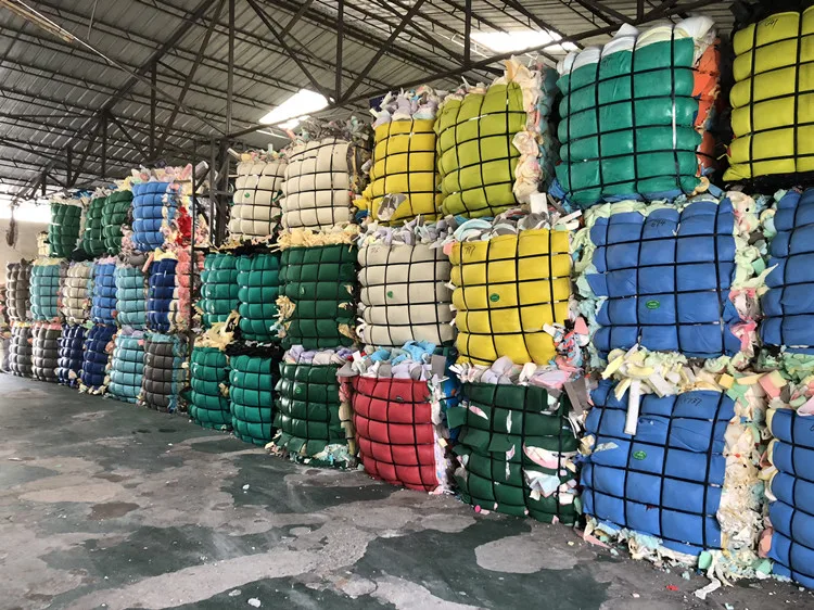 YJ A Grade Mixed Color Clean Polyurethane Foam Scrap  PU Foam Scrap