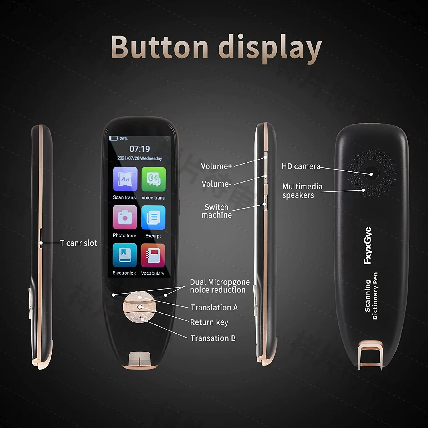 Touch screen 108 languages  offline translation with camera Smart voice translator