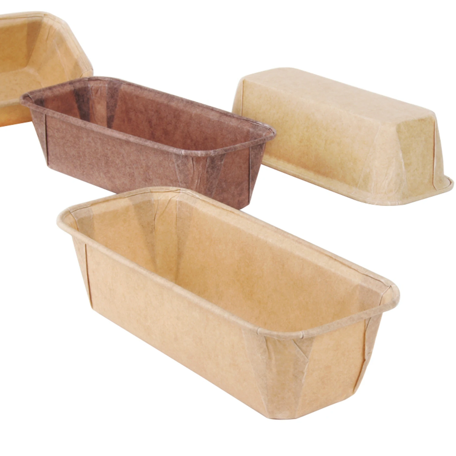 Одноразовые на заказ жиронепроницаемые бумажные формы для выпечки французского хлеба прямоугольные