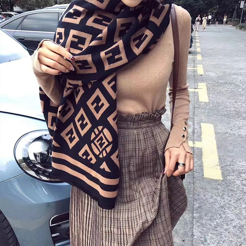 
new korean cashmere print plain scarf warm scarf women wool shawl foulard hijab women scarf shawl 
