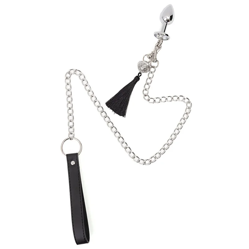 Tassel Metal Anal Plug Handcuffs Traction Bound Imprison Sex Toys With Backyard Men and Women