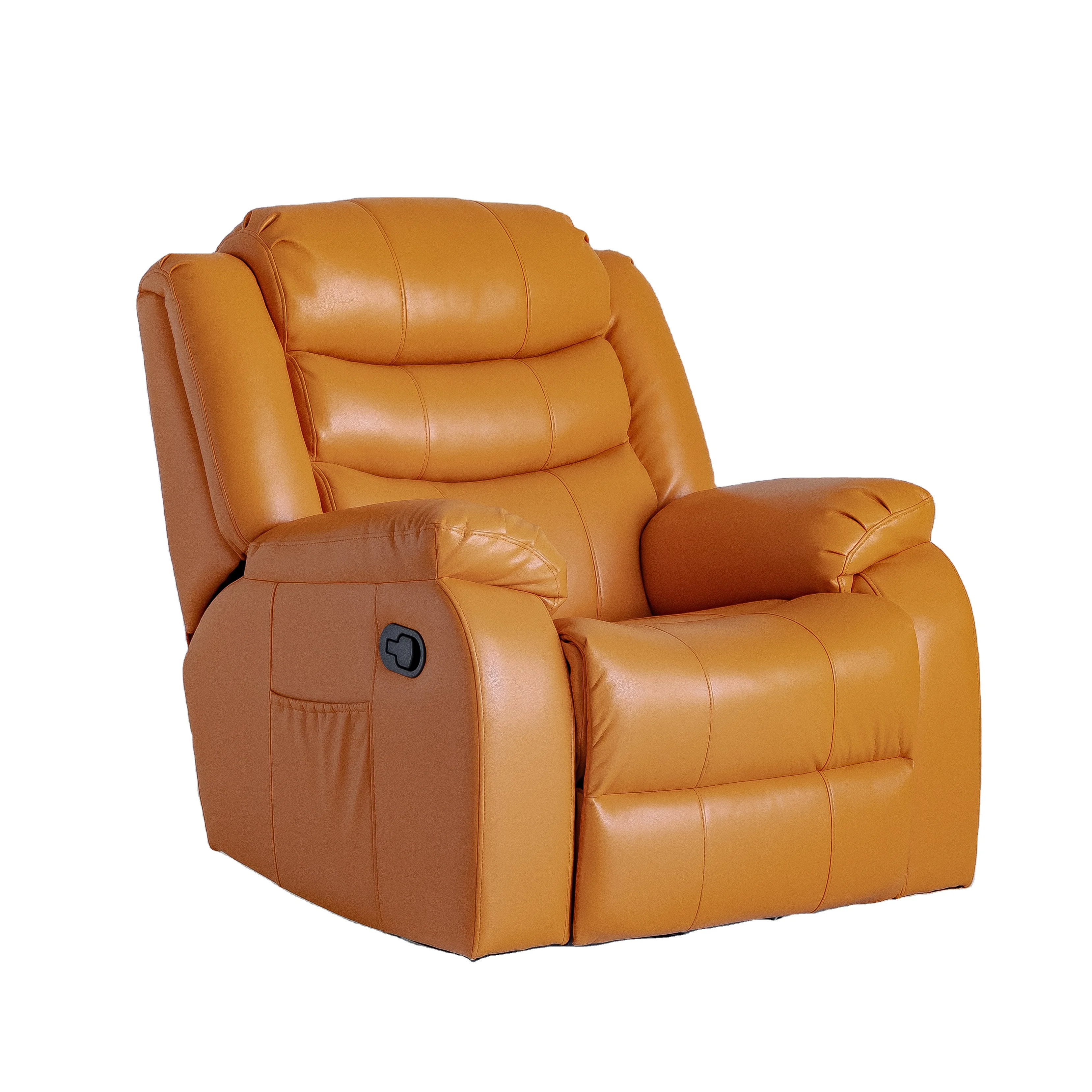 Geeksofa Leather Manual Recliner Sofa Chair Reclinable With Reclining Function And Wide Footrest  For Living Room
