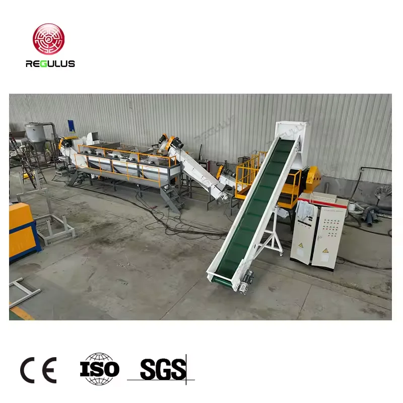 Waste PP PE Containers Bottle Caps Reusing Line Rigid Plastic Boards Shredding Washing And Recycling Line