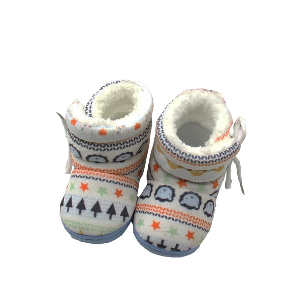 
Lovely High Quality Christmas New Design winter warm infant Colored Cotton Newborn Fleece Baby Booties Shoes 