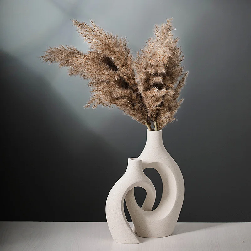 Large White Ceramic Vase Set Creative Upgrade for Stylish Home Decor Art Deco Design Style