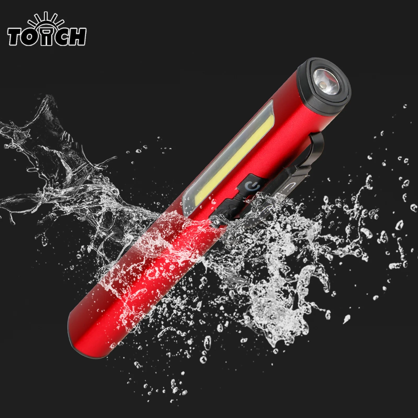 High Quality Multi-function Flashlight Adjustable Clip Working Light LED Rechargeable Pocket Pen Light With Double Magnet