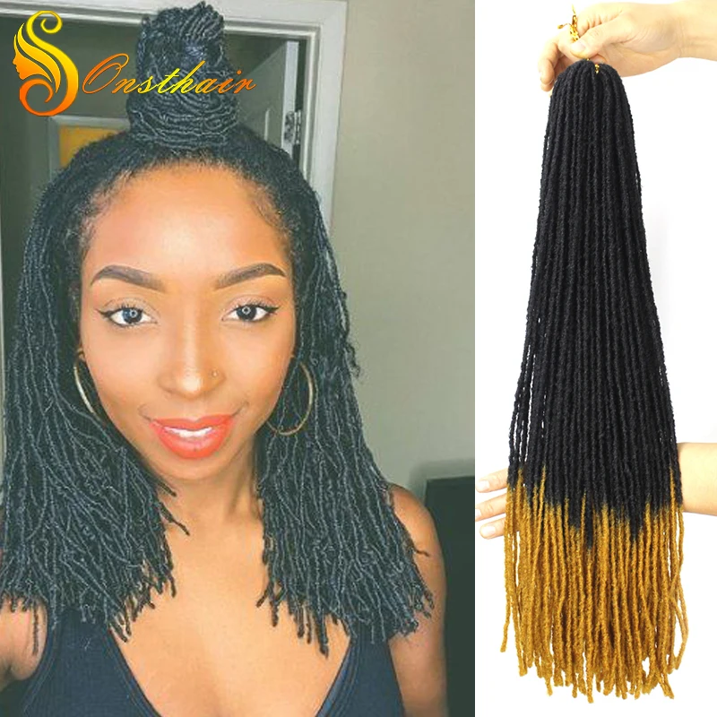 Sister Locks Afro Crochet Braids Color 20 Inch Blonde Brown Bug Synthetic Hair for Women Faux Locs Crochet Hair