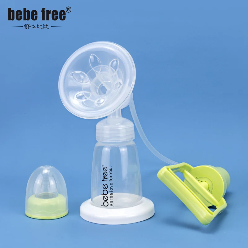 Manufacturer BPA Free Portable Breastfeeding Compact PP Manual Breast Pump with Milk Bottle