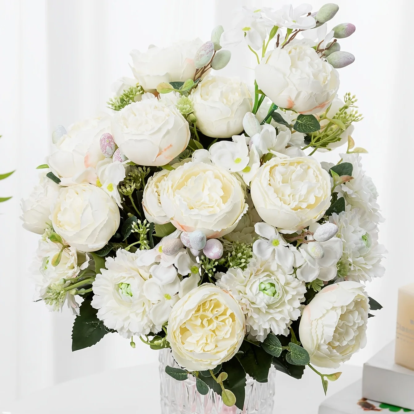 1pc Flowers Fake Peony Bouquet Faux Silk Artificial Flower For Wedding Centerpieces Bouquets DIY Floral Decor Home Decoration