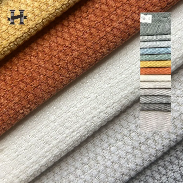 X26#Home Textile Sofa Fabric Jacquard Chenille Upholstery Chenille Plain Fabric Trade New Chenille Fabric For Sofa