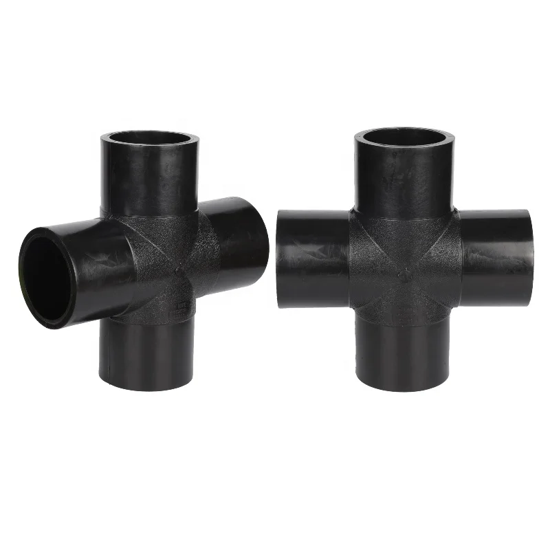 High Quality 110mm HDPE Pipe Fittings Factory Direct Sales for Water & Gas Applications 90 Degree Cross Tee Fittings