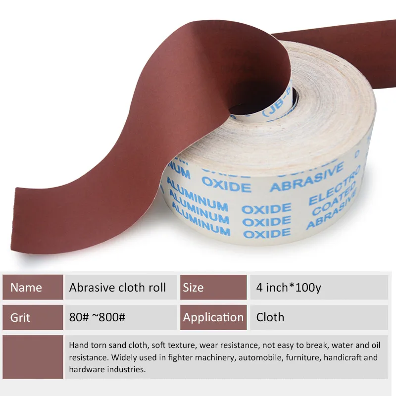 
High Quality Soft Cloth Aluminum Oxide abrasives sanding paper roll 4inch*100y 