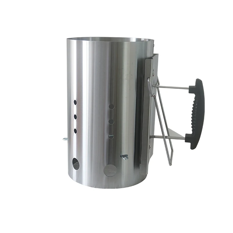 Factory Supply Premium Quality Stainless steel BBQ Fire Chimney Charcoal Starter With Plastic Handle Easily Clean