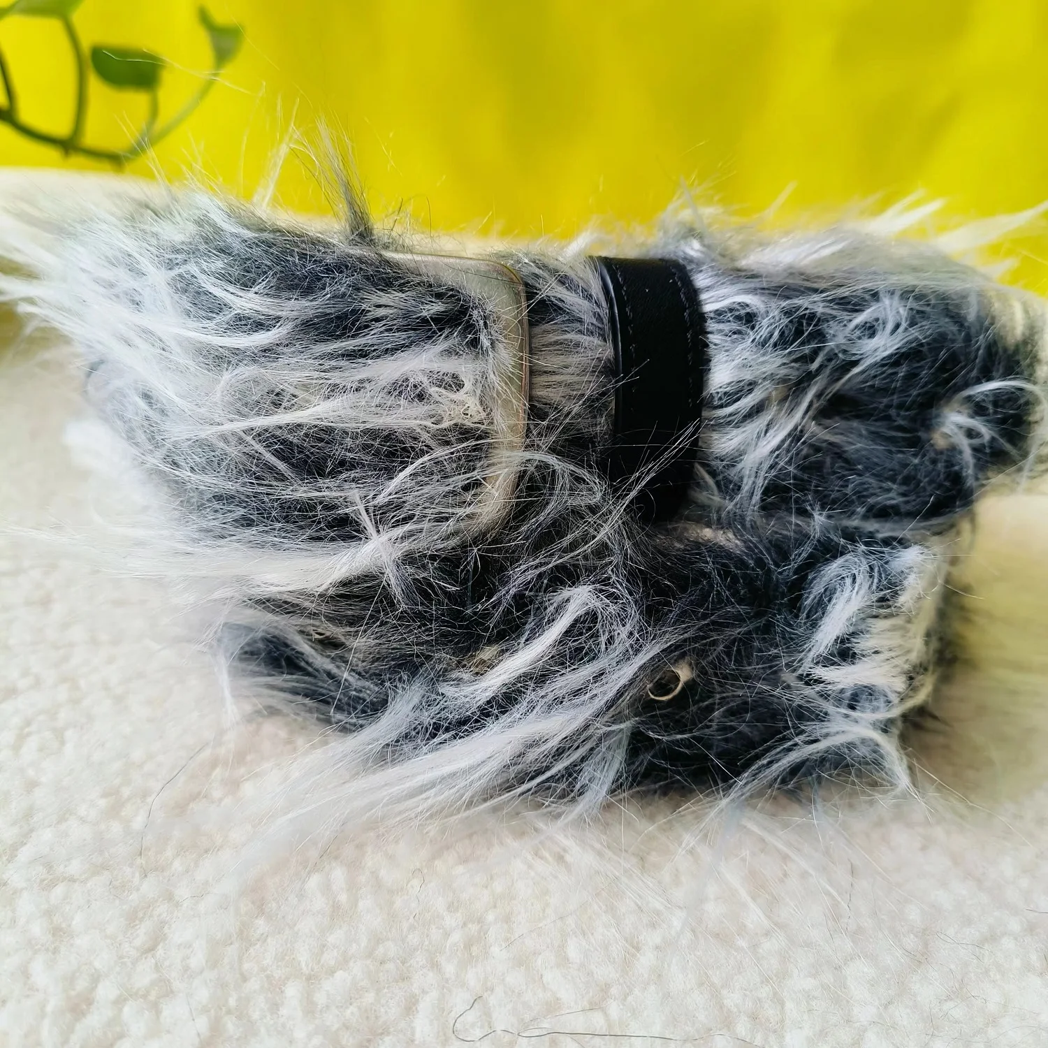 Hot sale Designer Belts Famous cowboy style artificial fur PU Leather belt black and grey color pin buckle for men women