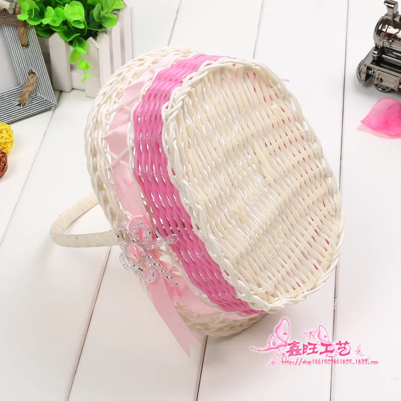 new product craft rattan basket with handles woven