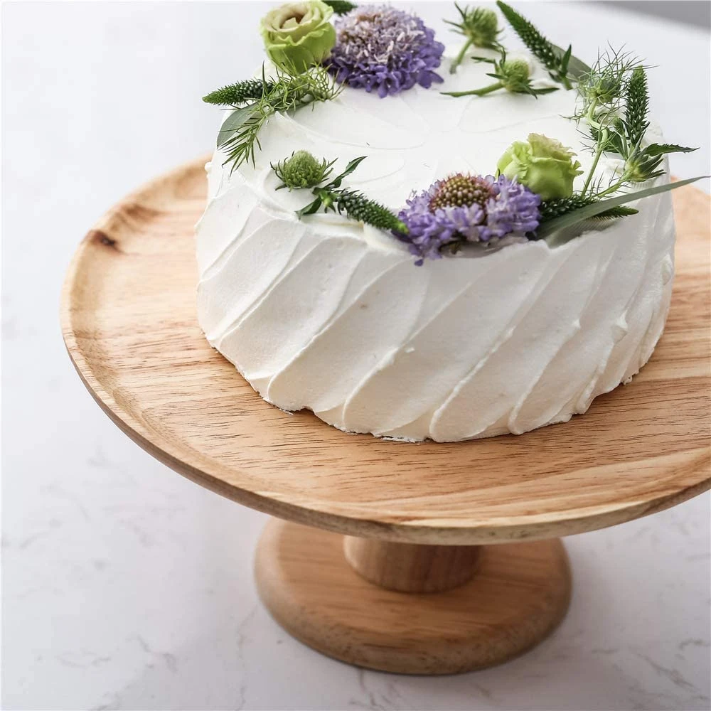 Wood Cake Stand Wedding Cake Tray Serving Creative Food Trays with Glass Dome
