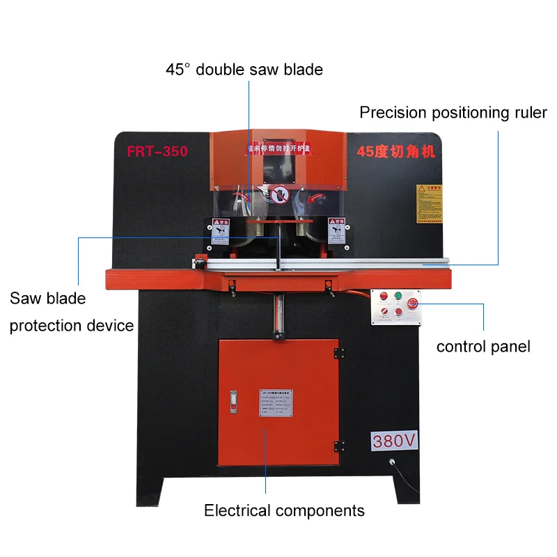 picture frame aluminum profile double-head saw wood corner cutting machine 45 degree angle cutter