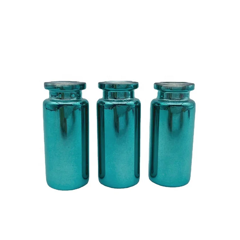 luxury 1ml 3ml 5ml 10ml electroplated glass sample vials perfume 10cc silver 20mm aluminium lids