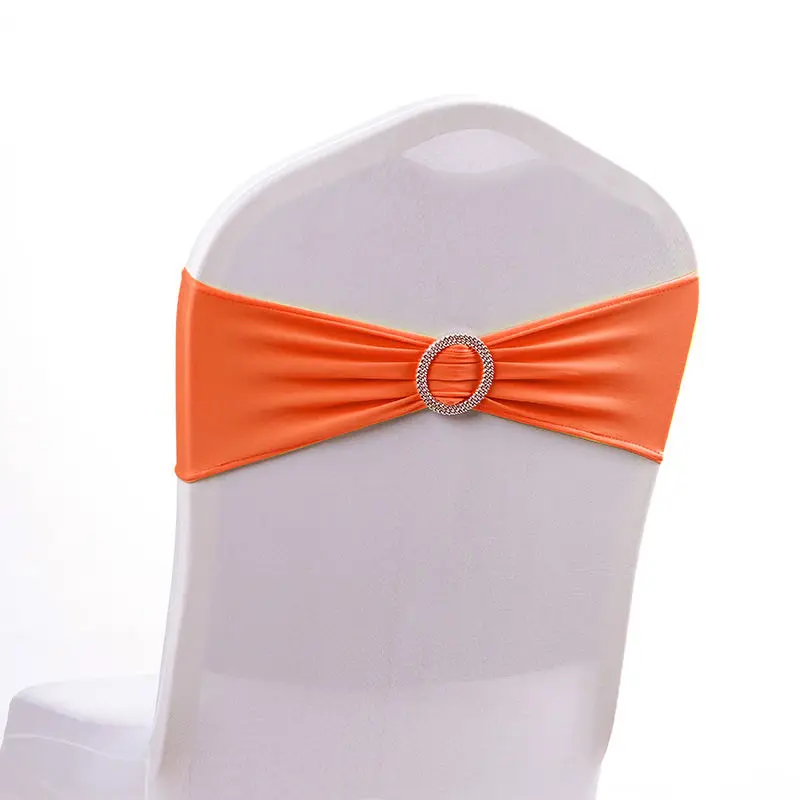 New Style Spandex Chair Bows Hot Pink Elastic Chair Sashes For Wedding Banquet Party Ceremony Decoration