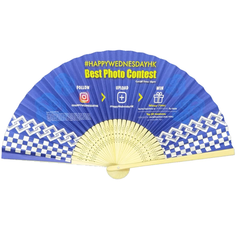 diy promotional paper hand fan carved bamboo paper hand fan paper hand fan personalized