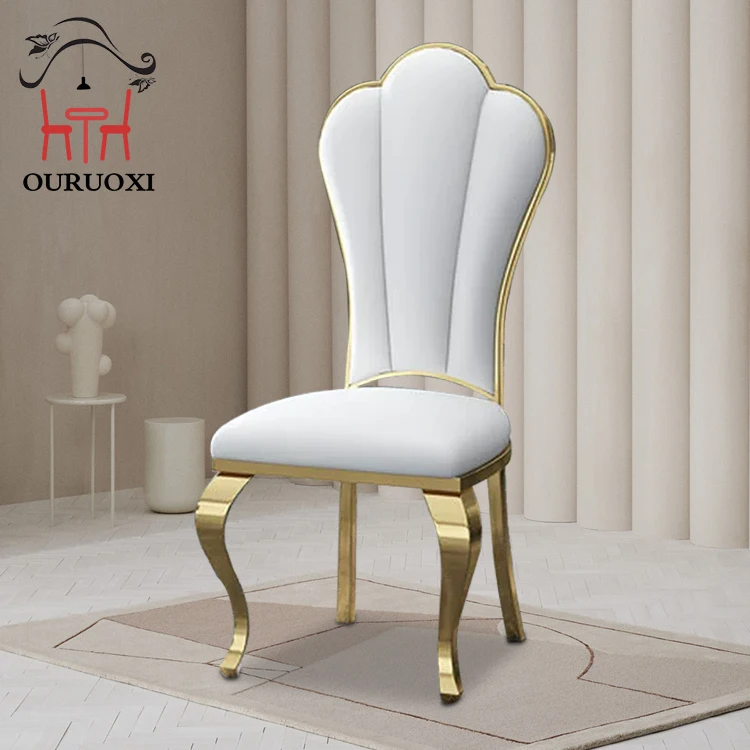 Royal Event Banquet used Stainless Steel Gold Wedding Dining Chair