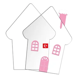 TX Acrylic Cake Nice Gingerbread House Shape Guides Baking Tools Acrylic Ganache Disc Cake Essentials Kit For Smooth Buttercream