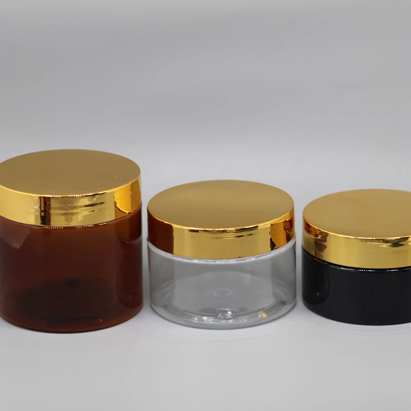 HOT SALE 150ml 250ml 500ml Amber Clear Black Cosmetic Packaging Containers Body Butter Hair Gel Container Plastic Pet Jars