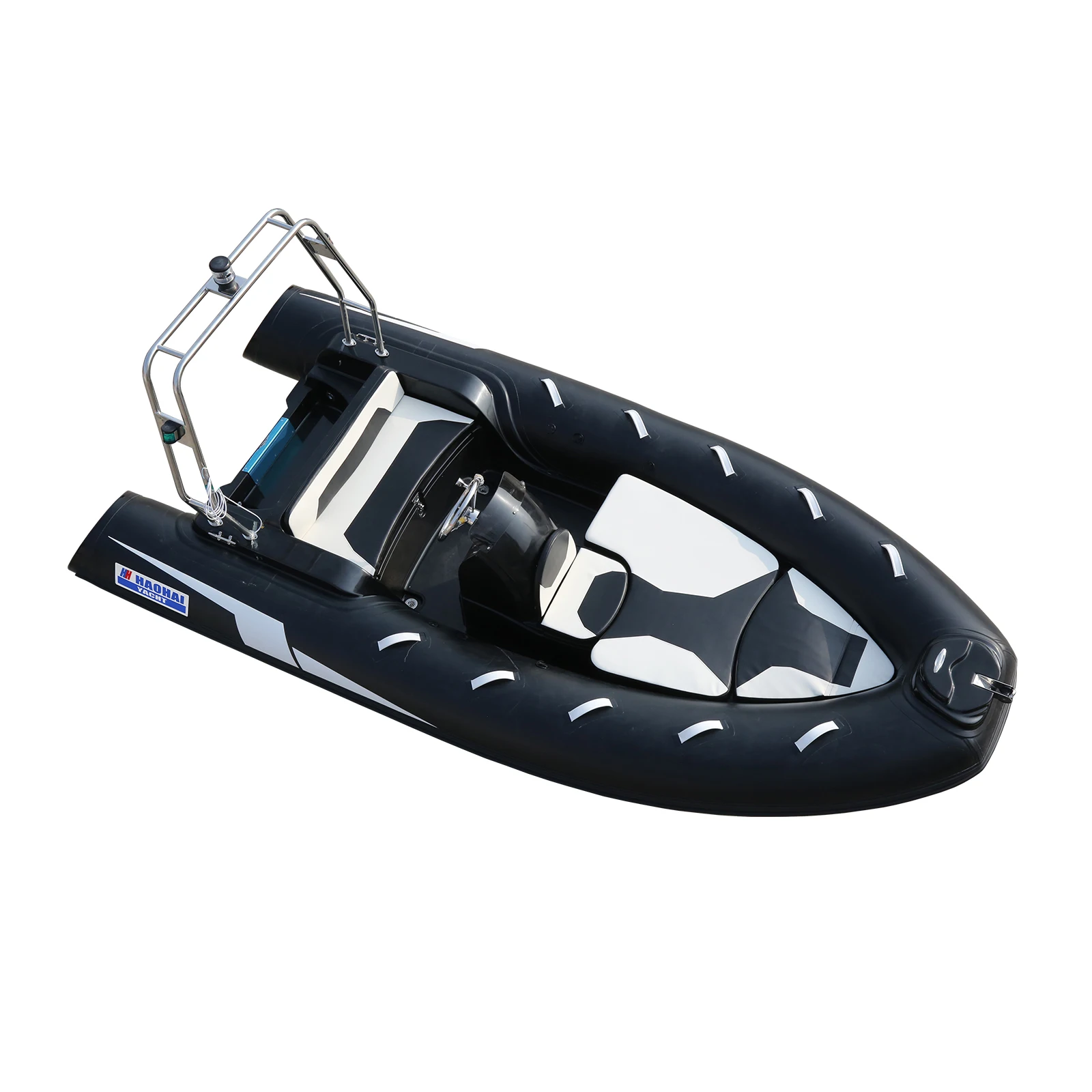 Qingdao Haohai Sailing Custom Logo Small Bateau Center Console Rib Fishing Boat Made to Order Rubber Boat