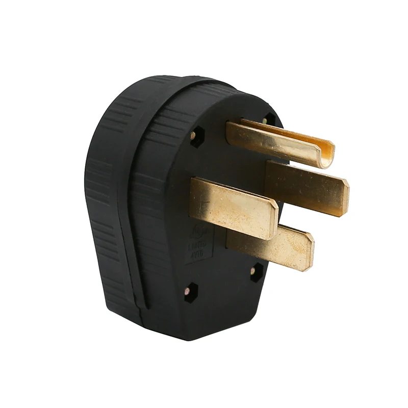 
NEMA 14-50P 50A 125/250V Straight Blade Male Plug USA 3 Pole Industrial Grade Grounding 4-Prong Power Generator Plug Replacement 