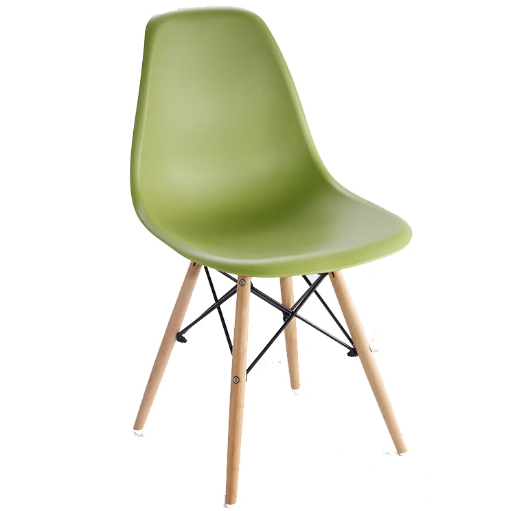 Popular Luxury Coffee Shop Modern Used EAM Colored PP Plastic Cafe Restaurant Dinning Dining Chair With Wooden Legs