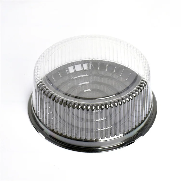 Black Plastic Cake box Buffet cake Sandwich Catering Trays Clear Disposable Cake Container tray Packaging with lids