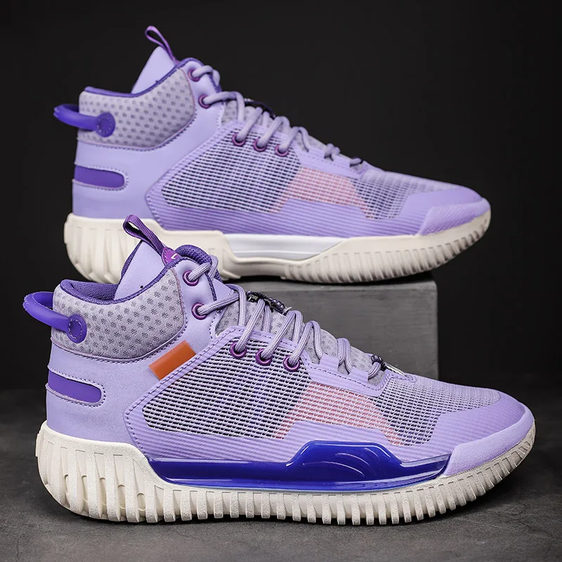 Dropshipping Brand Logo Custom Professional Men Outdoor Sports Sneakers Mesh Breathable High Top Women Basketball Style Shoes